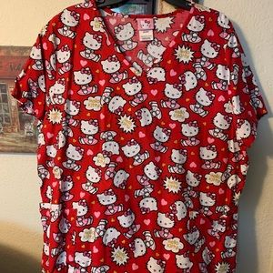Like New Hello Kitty 2X Scrub Top